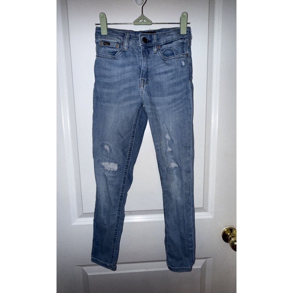 Polo Ralph Lauren Tompkins HR Skinny Jeans Girls Size 10 Blue Denim Pants